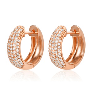 Bông tai dạng khuyên mạ vàng 18K và bạc 925 cao cấp, đá chính là zircon cubic, dành cho các dịp tiệc tùng, quà tặng ngày lễ dành cho nữ - Product Image 2