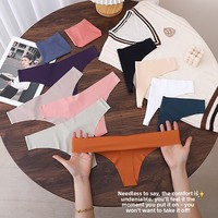 Culottes pour femmes en soie glacée, culottes string sans couture, sous-vêtements de couleur bonbon, string taille basse, plusieurs couleurs, lingerie féminine, tanga