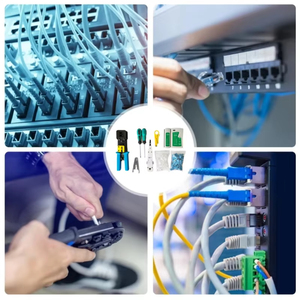 Комплект для обслуживания сети все-в-одном RJ11/RJ12/CAT5/CAT6/Cat5e обжимной инструмент с сетевым тестером, набор инструментов для ремонта телекоммуникаций - Product Image 6