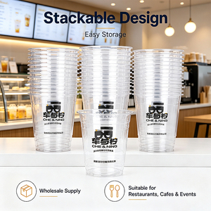 Vasos Desechables de Plástico de 14oz, Pedido al por Mayor, PET, para Comida Rápida, Drive-thru, Restaurante de Servicio Rápido, Suministros para Bebidas, Refrescos, Té - Product Image 3