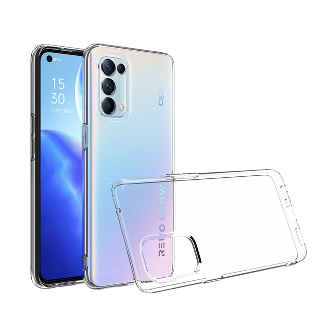 Clear Mobile Phone Cover 2.0mm Transparent TPU Phone Case for Oppo Reno 5