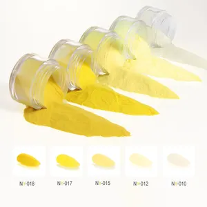 Vendeurs professionnels de poudre d'extension acrylique jaune OEM 15g 30g 60g Poudre d'immersion acrylique pour ongles personnalisée en vrac de marque privée