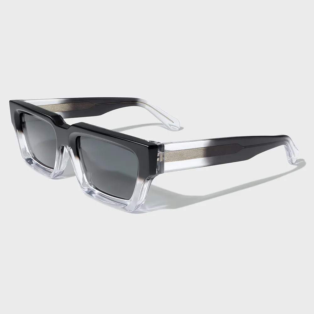 Yeetian High End Gafas de Sol Para Hombre Abschrägung Design Dicke Acetat Brille Schwarz und Klar Herren Custom Luxus Sonnenbrille