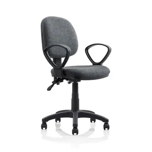 为员工制造新型号舒适批发灰色织物旋转客人任务办公椅