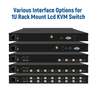 Commutateur KVM sur IP 19 pouces 8 ports CAT5 1U en rack avec console LED pour la gestion à distance des serveurs