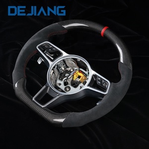 <span class=keywords><strong>Volant</strong></span> en fibre de carbone véritable en promotion pour <span class=keywords><strong>Porsche</strong></span> Macan Panamera <span class=keywords><strong>Cayenne</strong></span> Cayman Boxster 991 992 970 971 918 997 718 981 982 - Product Image 1