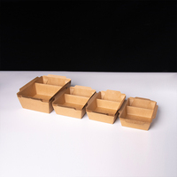 Wegwerp groothandelsverpakking waterdicht 2 compartimenten fastfood schaal kraftpapier salade voedselbox met PET deksel