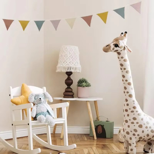 Guirlandes de fanions en tissu lavable pour la décoration de fête d'anniversaire, fanions triangulaires - Product Image 5