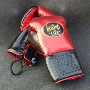 Guantes de Boxeo Profesionales Personalizables, Sin Boxeo No Hay Vida, con Cordones, Cuero Vacuno de Primera Calidad, Acolchado Grueso de 4 Capas, Gran Venta - Product Image 1