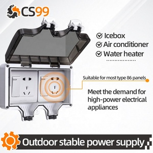 Ngoài trời không thấm nước IP66 ABS Vật liệu ổ cắm hộp hai vị trí kép 86 Loại bảng điều khiển chuyên dụng mô hình Hộp chuyển đổi - Product Image 2