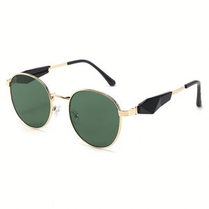 Gafas de Sol Redondas con Marco Grande de Metal, Diseño Retro 2025, Logotipo Personalizado, Unisex, Protección UV400 - Product Image 3
