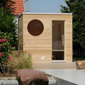 Sauna panoramique de luxe préfabriqué pour intérieur, à vapeur électrique, en cèdre/épinette/pin, avec panneau de commande 6KW - Product Image 2