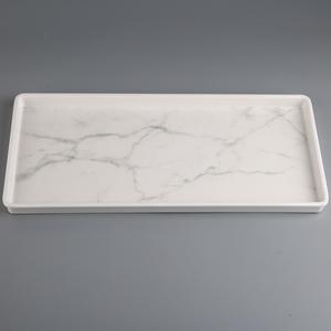 Bandeja de Servir Rectangular de Melamina con Acabado Laminado Duradero con Patrón de Mármol, Apta para Lavavajillas, de Grado Alimenticio, para Uso en Restaurantes - Product Image 4