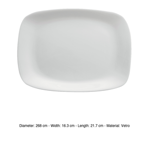 Plateau de service rectangulaire Parma 18 × 21 cm en verre blanc Bormioli Rocco - Product Image 3