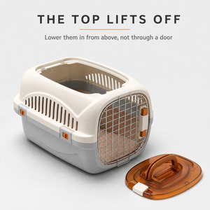 Cage de transport pliable pour animaux de compagnie en plastique grande capacité, pour chat et chien, avec porte en maille métallique - Product Image 4