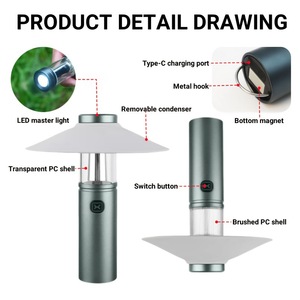 BaiFeng Outdoor Camping Lamp Led Dual <b>Light</b> Source Magnetic Hook Portable <b>Emergency</b> <b>Light</b> Metal Body Freestanding - Product Image 3