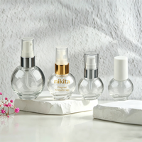 Flacon pulvérisateur rond en verre, vaporisateur cosmétique rechargeable à brume fine, flacon de parfum ou de tonique facial en forme de boule avec pompe