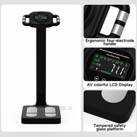 Báscula Digital de Grasa Corporal de 200 kg, Báscula Inteligente de Baño de Alta Precisión con Plataforma de Vidrio Templado, Báscula de Peso Corporal