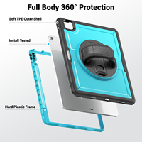 Étui robuste et durable avec pare-chocs rotatif à 360 degrés et sangle de maintien pour tablette 13 pouces, compatible iPad Air 13 M4 2026