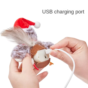 Giocattolo per Gatti UniLink QW006 in Peluche con Ali Vibranti e Suoni Simulati, Giocattolo Elettrico Intelligente a Induzione Tattile per Gatti - Product Image 4