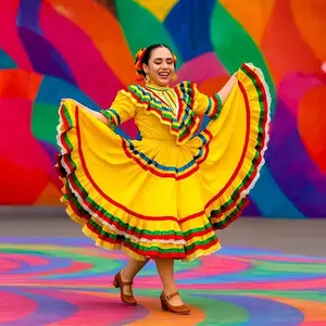 Zapatos de Danza Folclórica Angelina para Mujer, de Cuero Suave, Tacón Plano, Forro de Lona, Talla Adulto 623, para Danza Folclórica y Ballet - Product Image 3