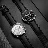 Jam Tangan Pria Bisnis Merek WLISTH Dekorasi Tiga Mata Enam Jarum Jam Kuarsa Kalender Tahan Air Jam Tangan Pria