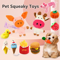 Pluche piepende hondenspeelgoed fruit cartoon dieren touwspeelgoed voor katten en honden