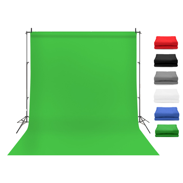 Non-Woven Muslin Photography Studio Simple Background Cloth Pure Color Green Screen 1.5Mx1M/2M/3M (Not With Tripod Stand)