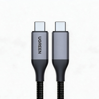 Kabel UGREEN L704 USB C ke USB C 240W PD Pengisian Cepat 5Gbps Data Output Video 4K 60Hz Kabel Anyaman Paduan Aluminium