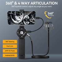 Endoscope numérique semi-rigide 4,5 mm HD à double objectif, caméra d'inspection IP67 à 360 degrés pour Android et iOS