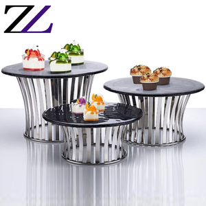 Serving Buffet Risers Set Modern Golden Stainless Steel Display <strong>Marble</strong> <strong>Stands</strong> Cup <strong>Cake</strong> Dessert Table <strong>Stand</strong> for Wedding - Product Image 4
