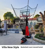 Entraîneur de basketball portable et pliable avec filet de rebond réglable en acier et aluminium pour l'entraînement au tir sur les terrains