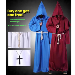 Túnica de Monje Medieval para Halloween, Capa de <span class=keywords><strong>Fraile</strong></span> o Sacerdote para Adultos, Disfraz de Mago para Fiesta de Halloween, Escape Room, Evento de Cosplay - Product Image 5