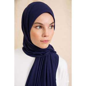 Bufanda de Algodón Azul Marino Unisex, Tejido Jersey Transpirable, Bufandas Étnicas, Chal - Product Image 5