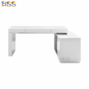 Colore bianco Boss ufficio scrivania con mensola a forma di L segretario tavolo piccolo angolo ufficio tavolo per la vendita - Product Image 5