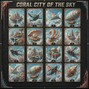La Ciudad Coral del Cielo: Set de Colección de Tarjetas Metálicas Grabadas Premium para Coleccionistas Profesionales y Regalos de Lujo - Product Image 2