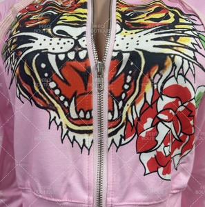 Peeqi American Ed vestiti famosi manica lunga con Zip Top giacca con cappuccio e <span class=keywords><strong>pantaloncini</strong></span> da motociclista due pezzi Set abbigliamento <span class=keywords><strong>donna</strong></span> - Product Image 4