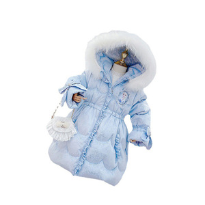 Giacche Invernali per Bambini, Cappotti Lunghi con Collo in Pelliccia e Cappuccio per Bambine - Product Image 6
