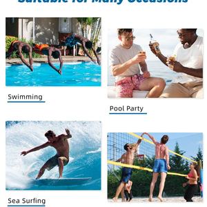 Custom LOGO Breathable Men's Swim Shorts Swim Trunks With Gingham Patchwork Paisley Plaid Letter Patterns for Men - Product Image 6