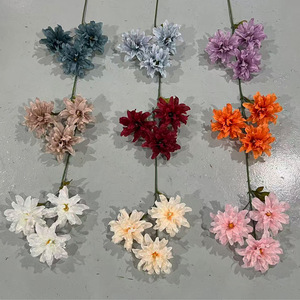 Fleurs artificielles Yixuan, orchidée violette à 3 têtes, fleur en soie, décoration de mariage et de la maison - Product Image 2