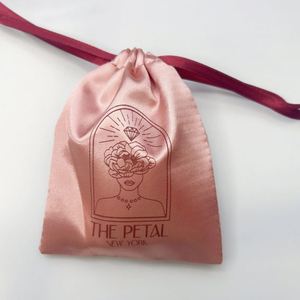 Bolsas de Satén con Cordón y Logotipo Personalizado, Embalaje Reciclable para Joyería con Tamaño Impreso para Regalos - Product Image 1