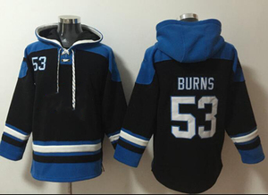 Cousu sur mesure 1 <span class=keywords><strong>Newton</strong></span> 22 McCaffrey 53 Burns 58 Davis 59 Kuechly Carolina American Football Lace-Up Pullover Jersey Hoodie - Product Image 4