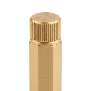 Stylo bille en laiton massif, corps hexagonal, laiton brut non plaqué, bouton poussoir moleté, logo personnalisé, cadeau - Product Image 5