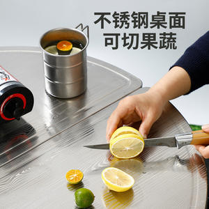 Mesa plegable de acero inoxidable para acampar, mesa rectangular portátil para pícnic y barbacoa al aire libre con marco grueso, fácil de guardar - Product Image 2