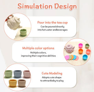 Ensemble de jouets de cuisine pour bébé en silicone sans BPA, écologique et sûr, pour jeux de thé de l'après-midi, cadeau éducatif, marque JINHONG - Product Image 6