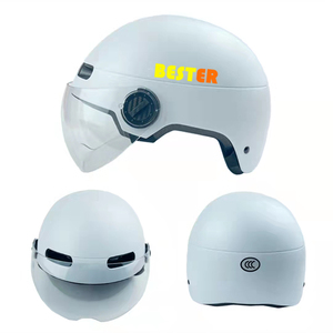 Popular Rosa rojo <span class=keywords><strong>mujer</strong></span> media cara ABS motocicleta <span class=keywords><strong>casco</strong></span> con gafas bicicleta eléctrica Scooter deporte montar señora moto <span class=keywords><strong>casco</strong></span> - Product Image 3