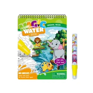 Лидер продаж 2020, многоразовые Мультяшные картинки Aqua Magic, книга для рисования с ручкой, игрушки для рисования водой для детей