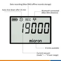 Manomètre numérique sans fil Elitech 0-19000 microns pour réfrigérant, jauge de vide 1/4" SAE VGW-760
