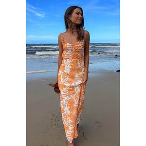 Vestido de Playa Veraniego, Largo, Sin Mangas, con Tirantes Finos, Holgado y Estilizador - Product Image 4