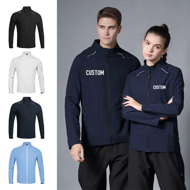 Biểu Tượng Tùy Chỉnh Unisex Áo Khoác Đầy Đủ Zip up Nylon Ánh Sáng Trọng Lượng Ngoài Trời Áo Gió Người Đàn Ông Không Thấm Nước Chạy Thể Thao Giản Dị Áo Khoác